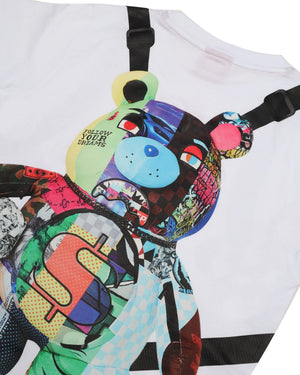 Wonderful mind bear bacpack regular t-shirt SPY1401 /WHITE SPRAYGROUND 