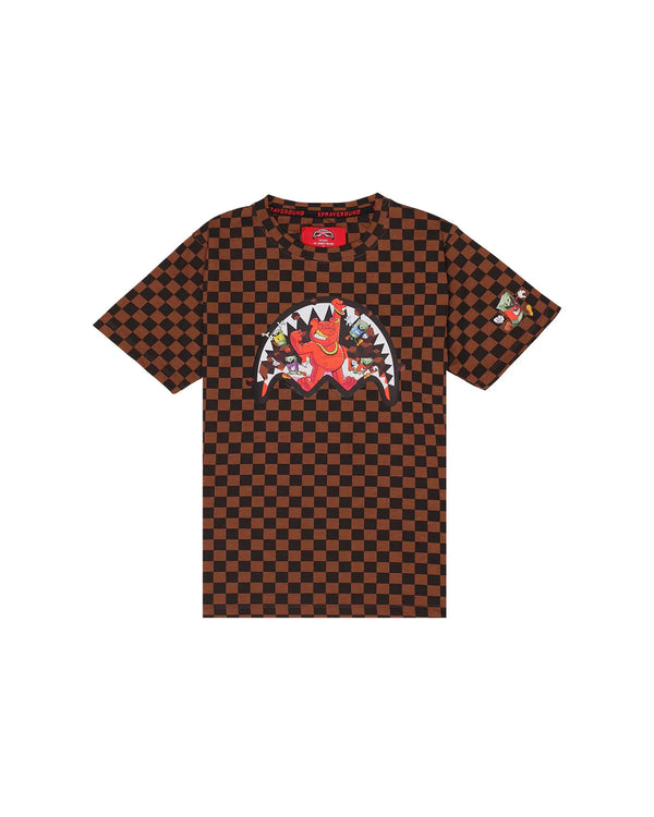 Get out bear checkered regular t-shirt SPY1424 /CHECK SPRAYGROUND 