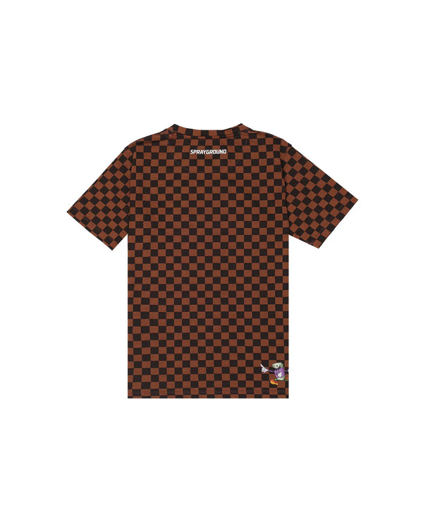 Get out bear checkered regular t-shirt SPY1424 /CHECK SPRAYGROUND 