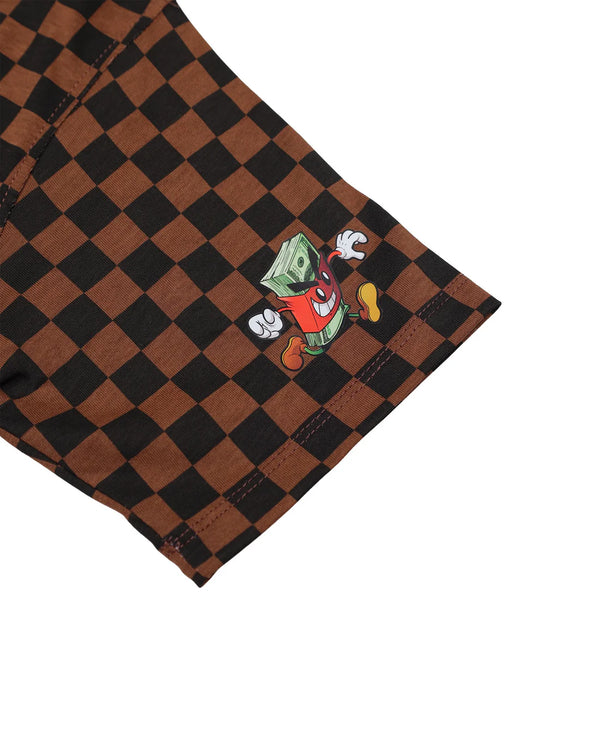 Get out bear checkered regular t-shirt SPY1424 /CHECK SPRAYGROUND 