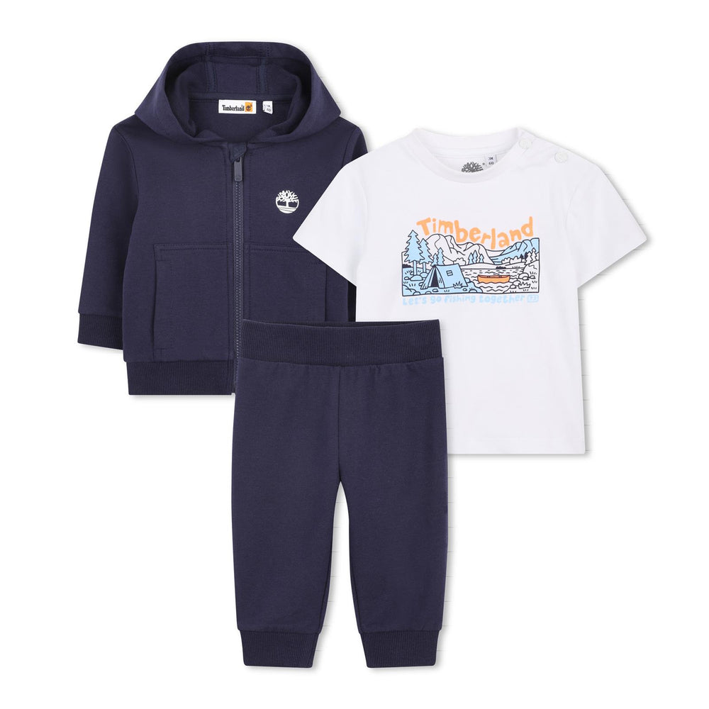 Completo cardigan con cappuccio + maglietta + pantaloni. T60884 /85T TIMBERLAND 