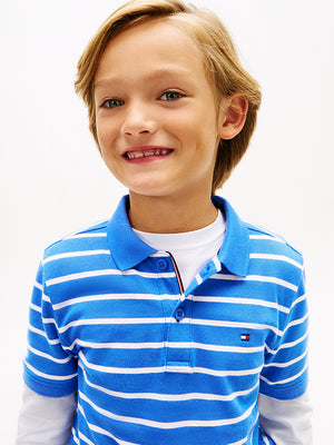 Polo a righe con logo Tommy Hilfiger KB0KB09103J /C6H TOMMY HILFIGER 
