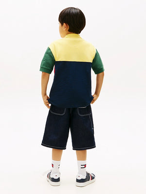 Polo color block con logo Tommy Hilfiger KB0KB10413J /ZGP TOMMY HILFIGER 