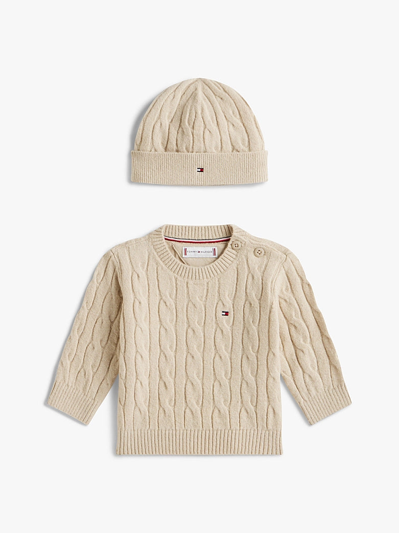 Completo maglia e cappellino in maglia Tommy Hilfiger KN0KN02158 /ABY TOMMY HILFIGER 