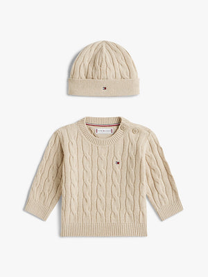 Completo maglia e cappellino in maglia Tommy Hilfiger KN0KN02158 /ABY TOMMY HILFIGER 