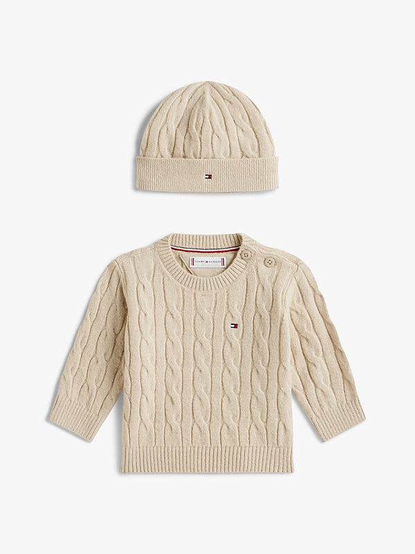 Completo maglia e cappellino in maglia Tommy Hilfiger KN0KN02158 /ABY TOMMY HILFIGER 
