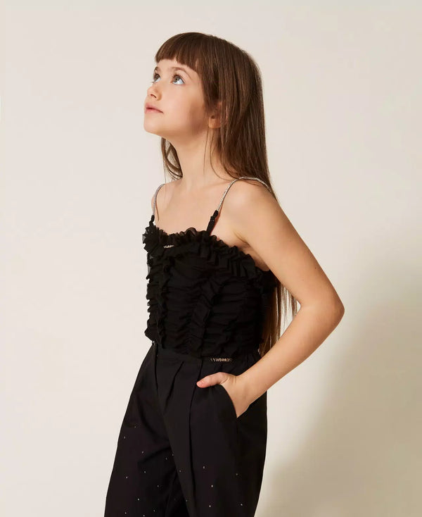 Top in tulle con volant 261GJ2181 /6 TWINSET 