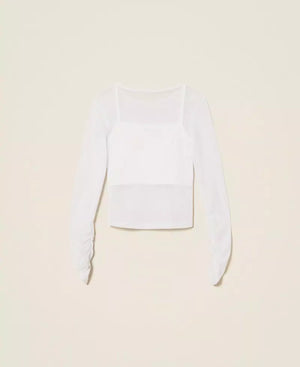 Top in tulle con arricciatura 261GJ2183 /526 TWINSET 