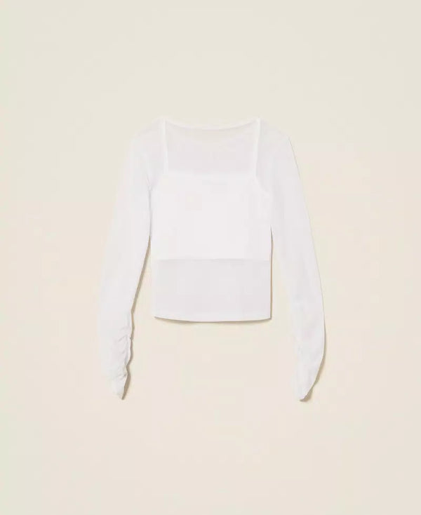 Top in tulle con arricciatura 261GJ2183 /526 TWINSET 