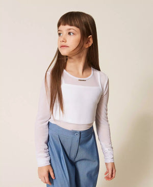 Top in tulle con arricciatura 261GJ2183 /526 TWINSET 