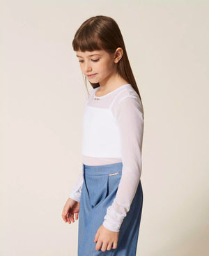Top in tulle con arricciatura 261GJ2183 /526 TWINSET 
