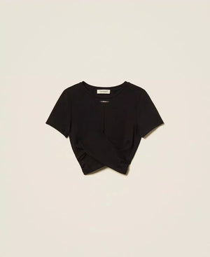 T-shirt con logo e incrocio 261GJ2256 /6 TWINSET 