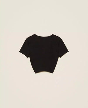 T-shirt con logo e incrocio 261GJ2256 /6 TWINSET 
