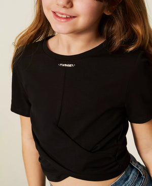 T-shirt con logo e incrocio 261GJ2256 /6 TWINSET 