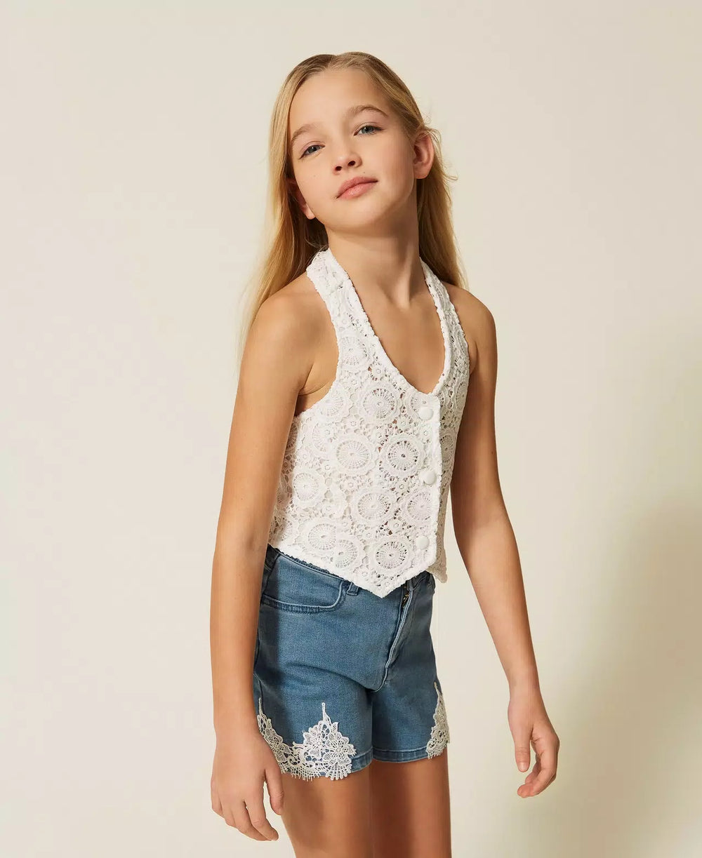 Gilet fitted in pizzo macramè 261GJ2Q20 /526 TWINSET 