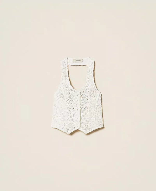 Gilet fitted in pizzo macramè 261GJ2Q20 /526 TWINSET 