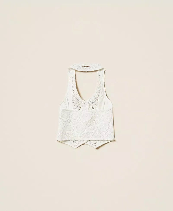 Gilet fitted in pizzo macramè 261GJ2Q20 /526 TWINSET 