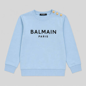 Felpa Balmain con bottoni oro sulla spalla — Fronte (Flat Lay)
