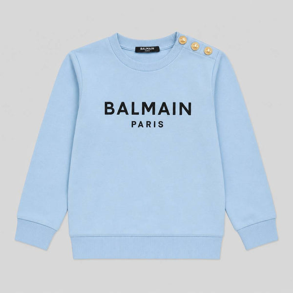Felpa Balmain con bottoni oro sulla spalla — Fronte (Flat Lay)