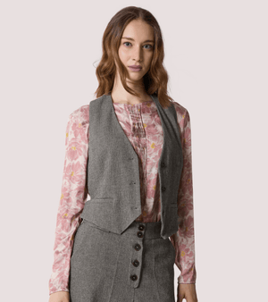 Gilet in cotone con scollo a V 521SD35082 /529022-01 ALESSIA SANTI 