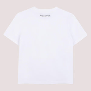 T-shirt con logo in paillettes reversibili Z31153 /10P KARL LAGERFELD 