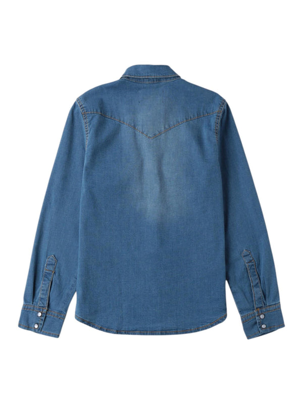 Camicia bambino in denim con tasche western