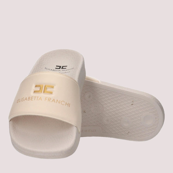 Ciabatte pool side con fascia logo butter F4A0 E0607 1745 /0698 ELISABETTA FRANCHI La Mia Bambina 