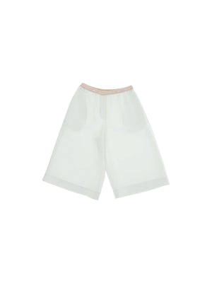 Bermuda bambina panna con vita elastica logata