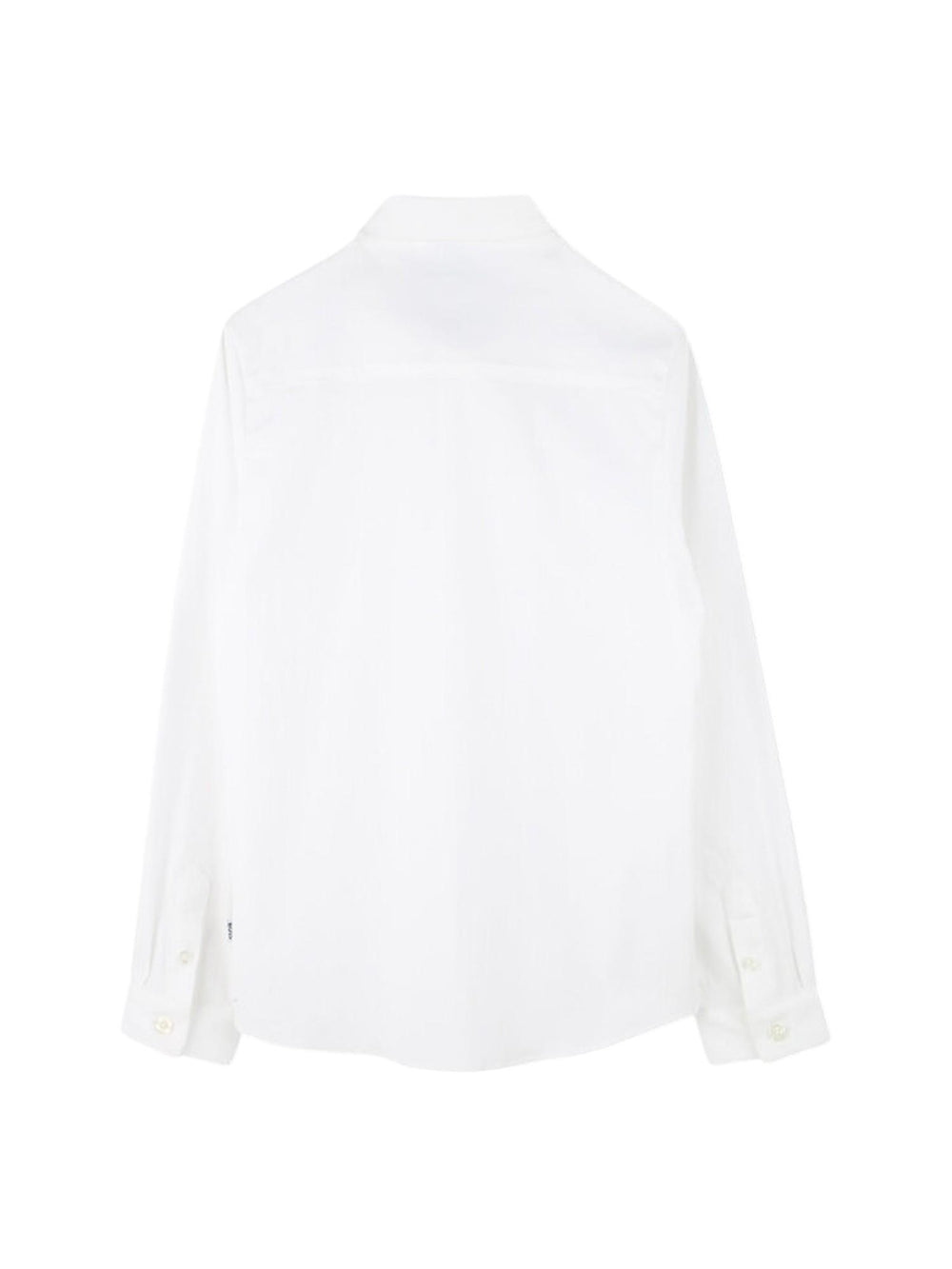 Camicia bianca bambino a maniche lunghe con bottoni e logo