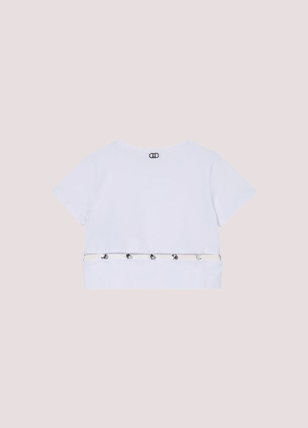 T-shirt con castoni gioiello GA6166 JS003 /10601 LIU JO 