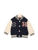 Felpa college bambino navy e panna in cotone biologico