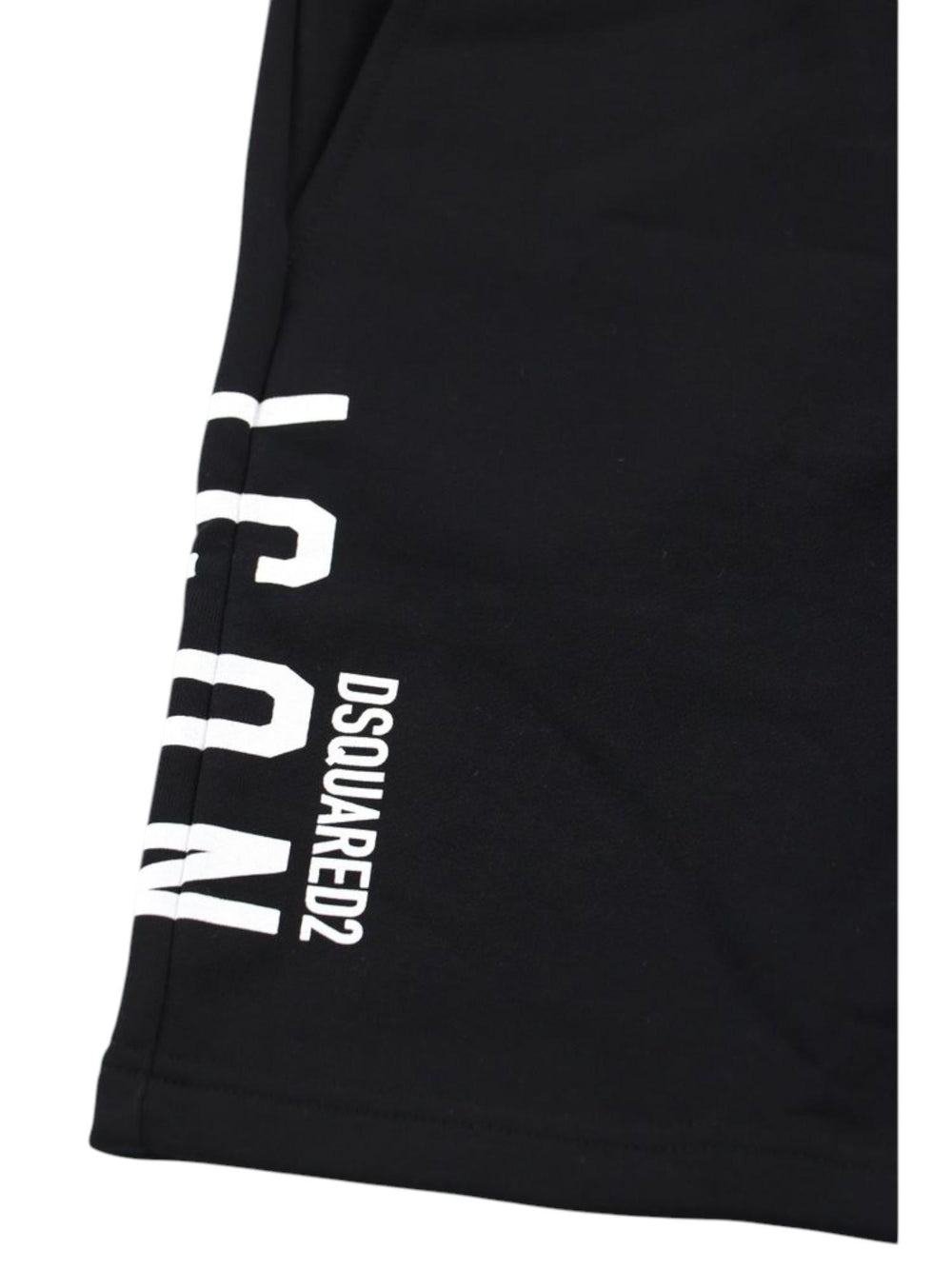 Shorts bambino neri con stampa Icon