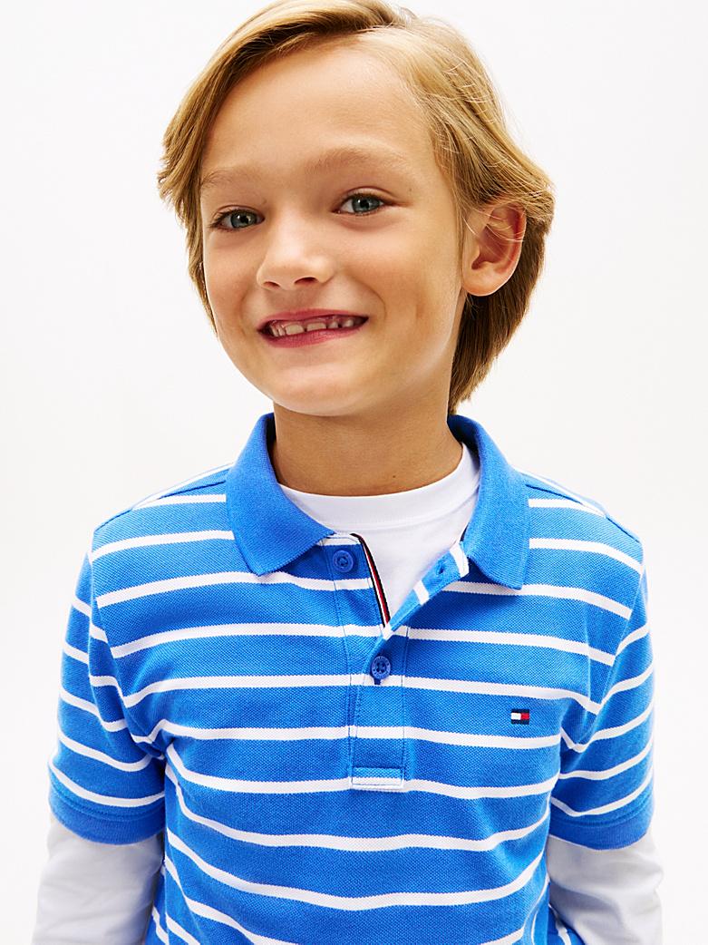 Polo a righe con logo Tommy Hilfiger KB0KB09103J /C6H TOMMY HILFIGER 