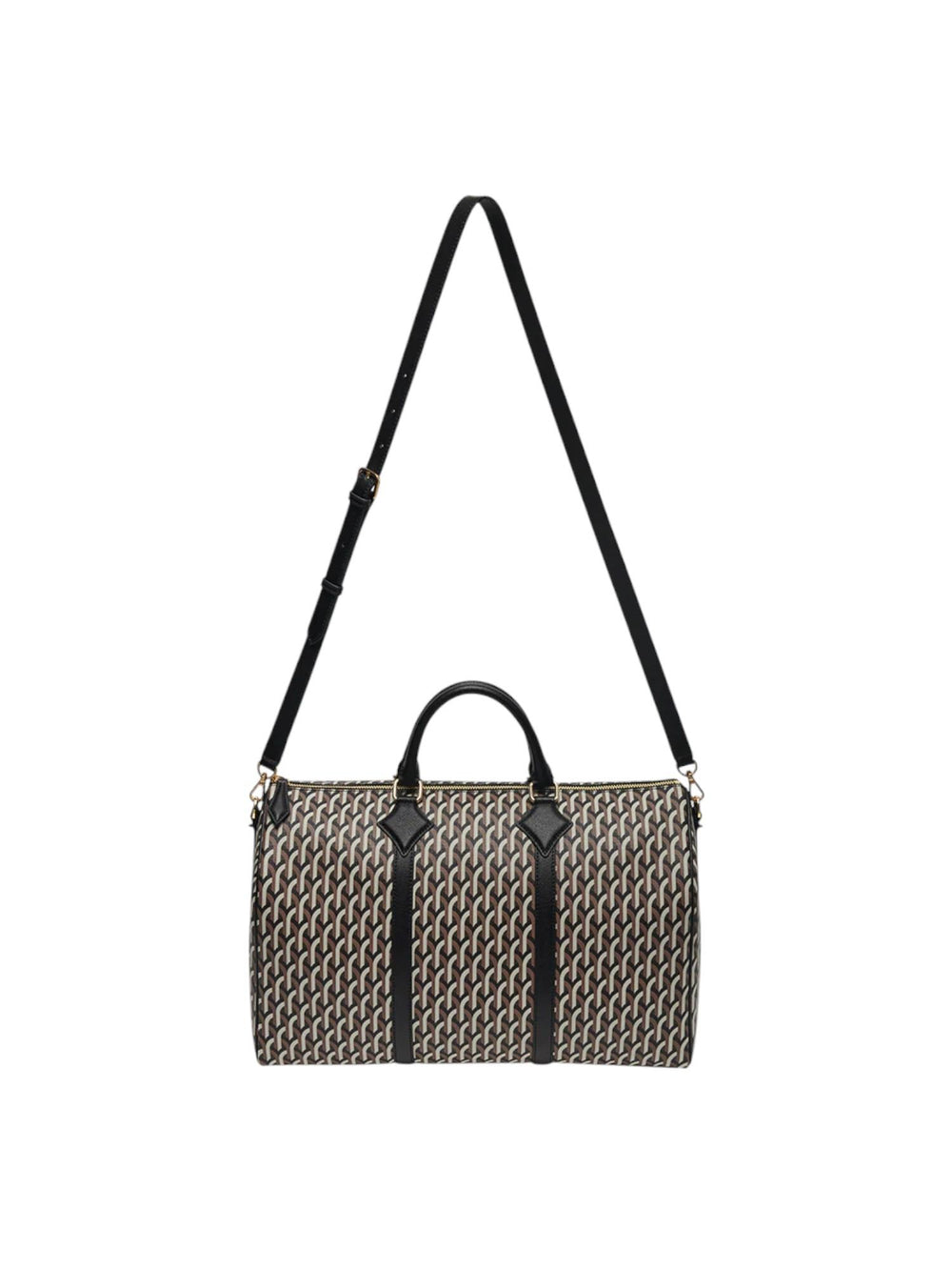 Borsa donna Bosting Bag Duffle Gotica in canvas e pelle nera