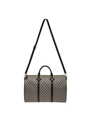 Borsa donna Bosting Bag Duffle Gotica in canvas e pelle nera