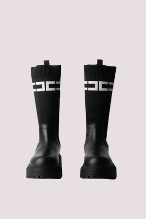 Stivaletti alti con gambale logato black F4A6 E0427 1316 /930 ELISABETTA FRANCHI La Mia Bambina 