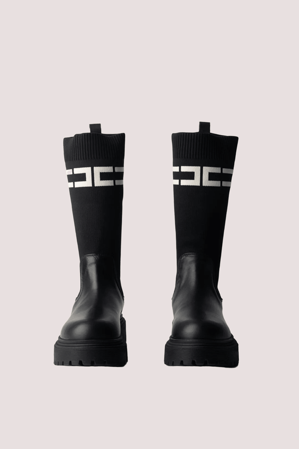 Stivaletti alti con gambale logato black F4A6 E0427 1316 /930 ELISABETTA FRANCHI La Mia Bambina 