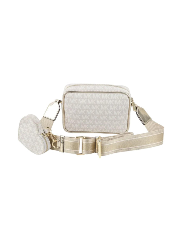 Borsa a tracolla bambina crema con portamonete cuore