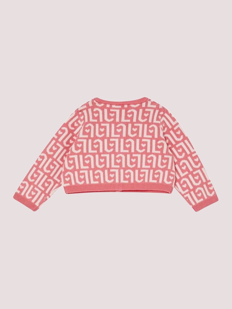 Cardigan rosa logato HF5056 MA07E /M9988 LIU JO 