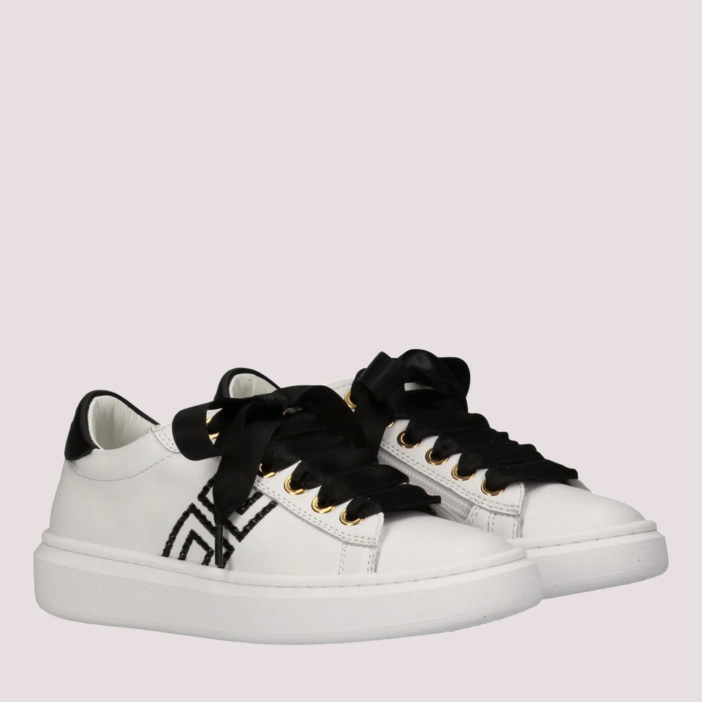Sneaker low cut con logo cc ivory white/gold F4A9 E0504 0092 /B092 ELISABETTA FRANCHI La Mia Bambina 