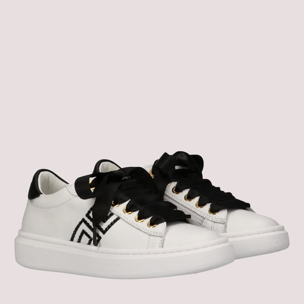 Sneaker low cut con logo cc ivory white/gold F4A9 E0504 0092 /B092 ELISABETTA FRANCHI La Mia Bambina 