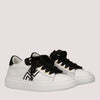 Sneaker low cut con logo cc ivory white/gold