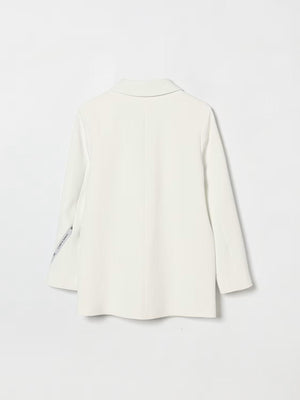 Giacca in crepe con nastro logato su una manica EFGC074 GA022 /0195 ELISABETTA FRANCHI La Mia Bambina 