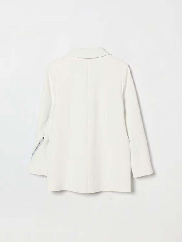 Giacca in crepe con nastro logato su una manica EFGC074 GA022 /0195 ELISABETTA FRANCHI La Mia Bambina 