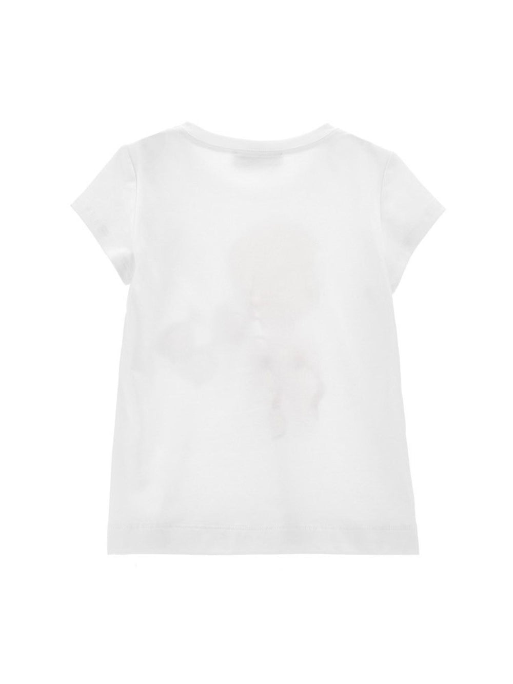 T-shirt bambina bianca in cotone con stampa travel estiva