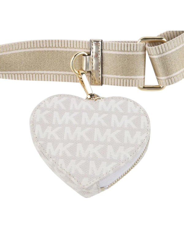 Borsa a tracolla bambina crema con portamonete cuore