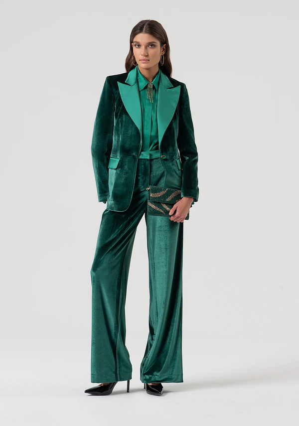 Blazer regular monopetto in velluto FQ25WJ2002W59601 /T70 FRACOMINA 