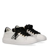 Sneaker low cut con logo cc ivory white/gold