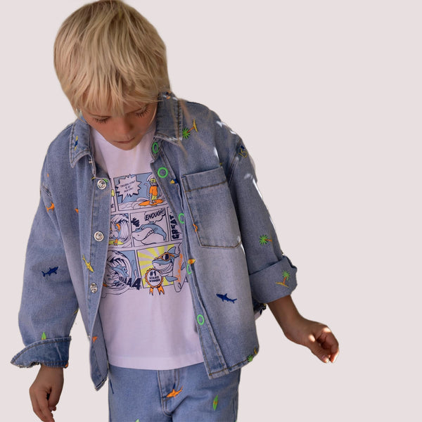 Giacca in denim con stampa U22185 /Z18 BILLIEBLUSH 