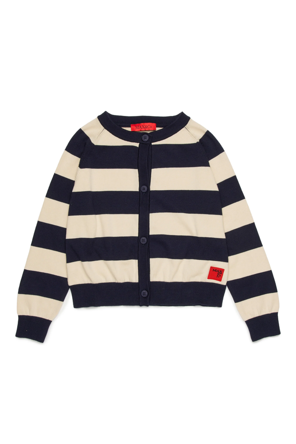 Cardigan a righe con logo MX0296 MX00Z /MX854 MAX&CO KID 